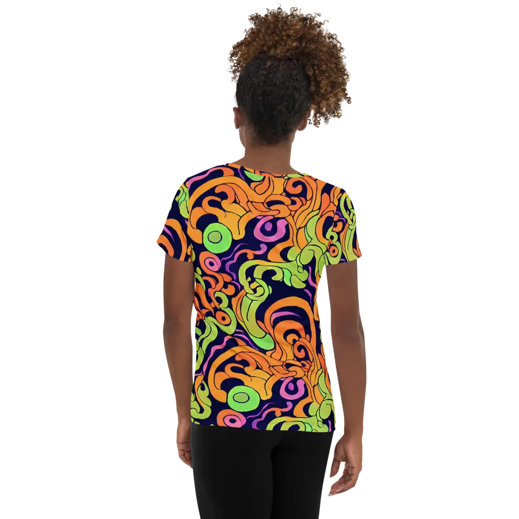 Acid Spiral on Women's Athletic T-Shirt — Back