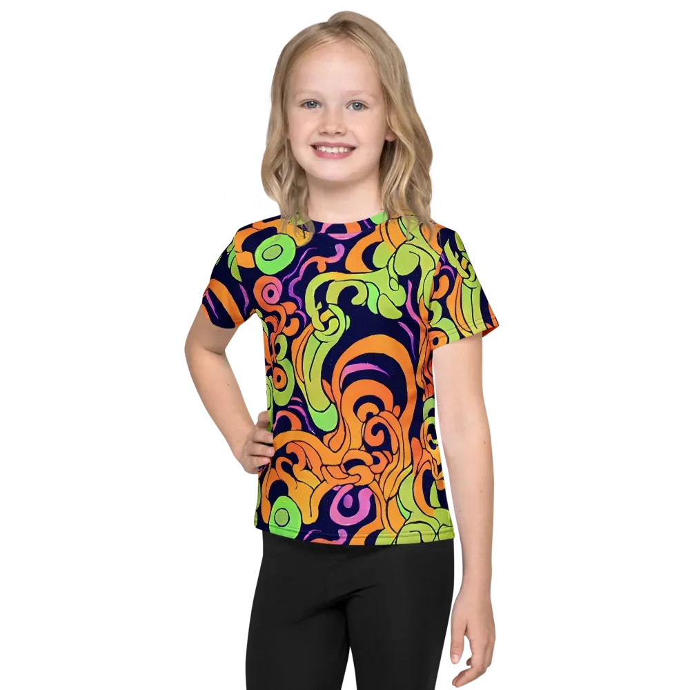 Acid Spiral on Kids Crew Neck T-Shirt — Front
