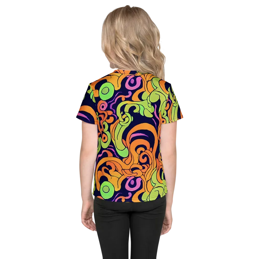 Acid Spiral on Kids Crew Neck T-Shirt — Back