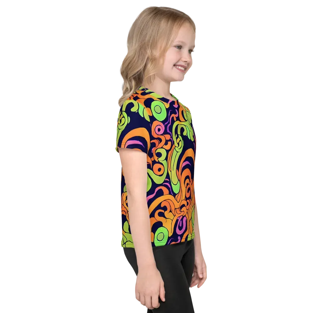Acid Spiral on Kids Crew Neck T-Shirt — Right