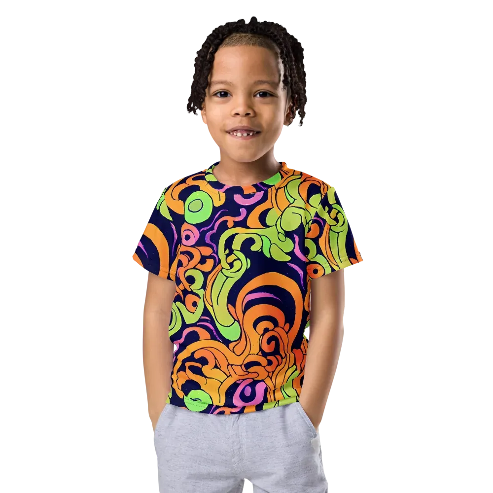 Acid Spiral on Kids Crew Neck T-Shirt — Front