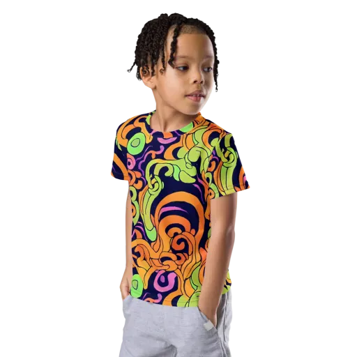 Acid Spiral on a Kids Crew Neck T-Shirt