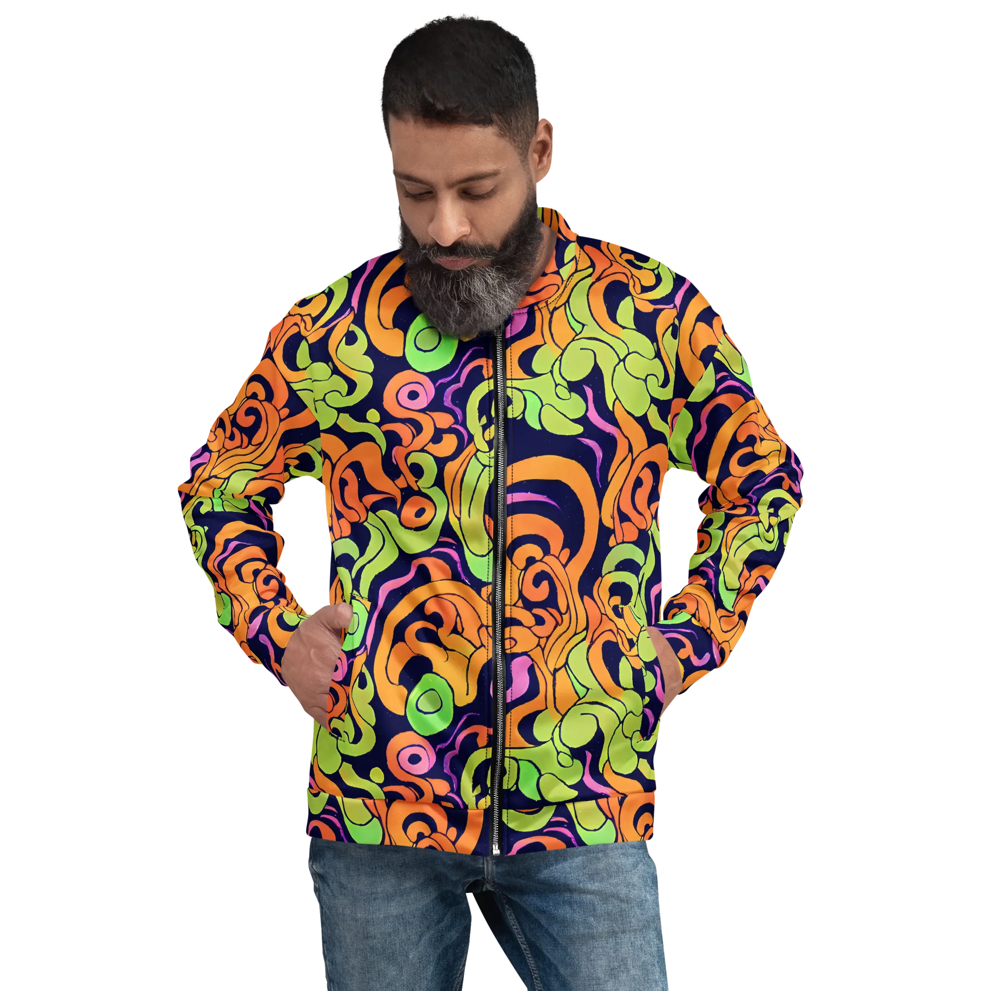 Acid Spiral on Bomber Jacket — Front