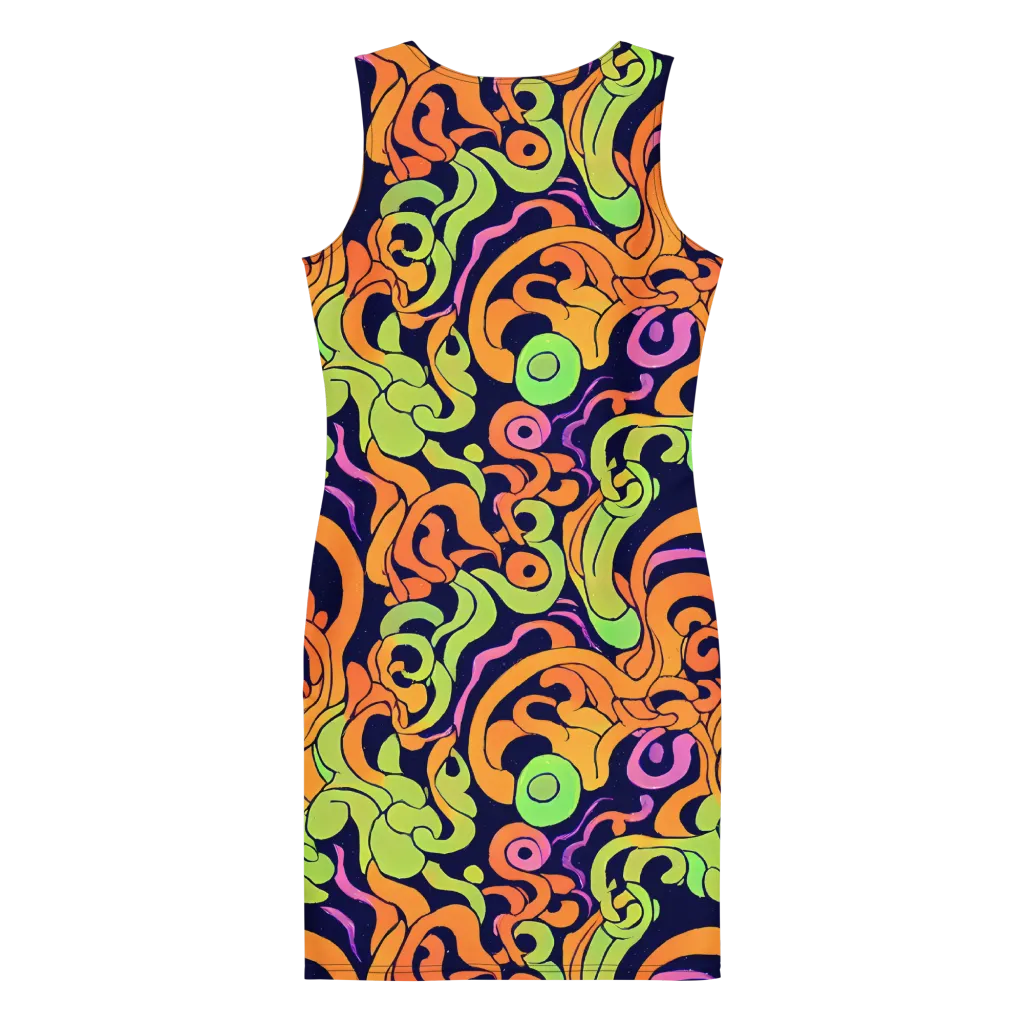 Acid Spiral on Bodycon Dress — Back