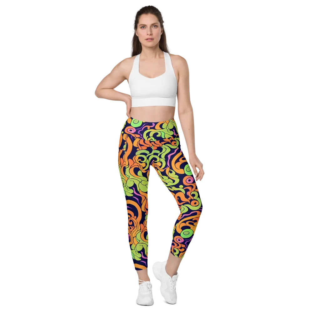 Acid Spiral on Leggings with Pockets — Front