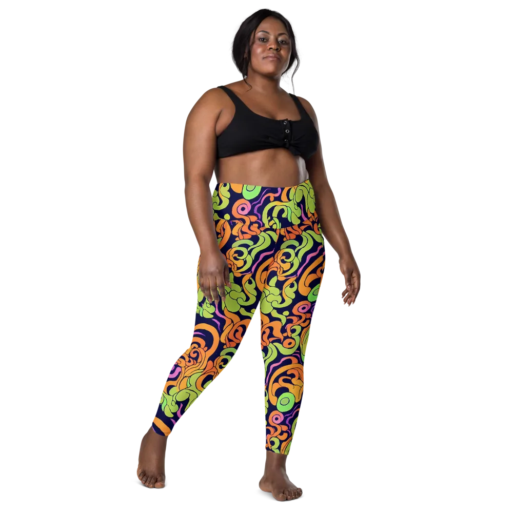 Acid Spiral on Leggings with Pockets — Front