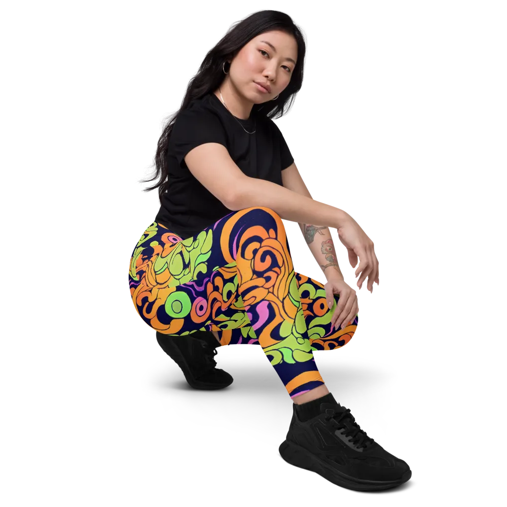 Acid Spiral on Leggings with Pockets — Right Front