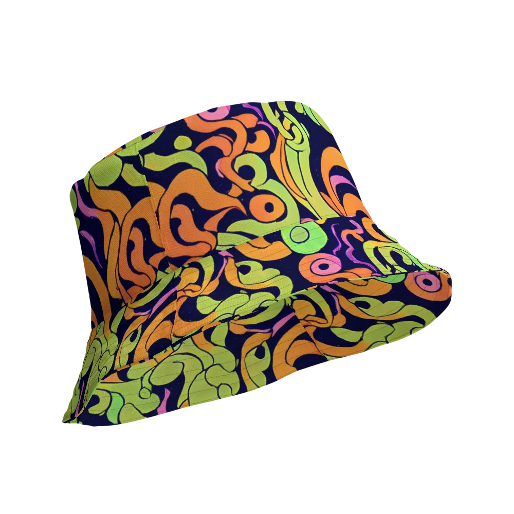 Acid Spiral on Reversible Bucket Hat — Product details Outside