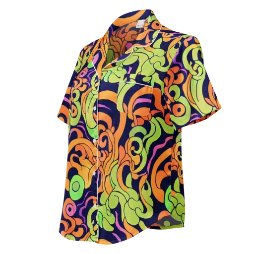 Acid Spiral on a Women's Short Sleeve Pajama Top