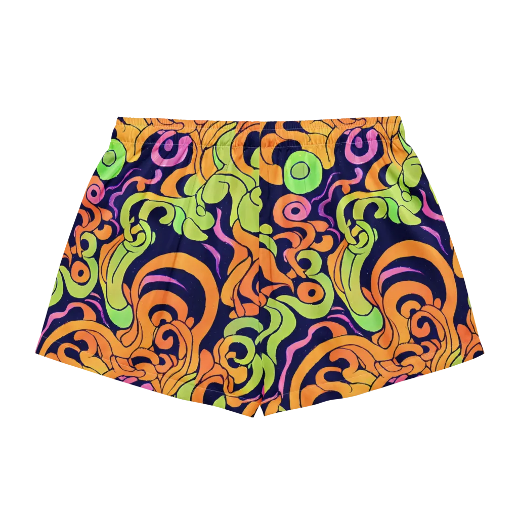 Acid Spiral on Women's Pajama Shorts — Back