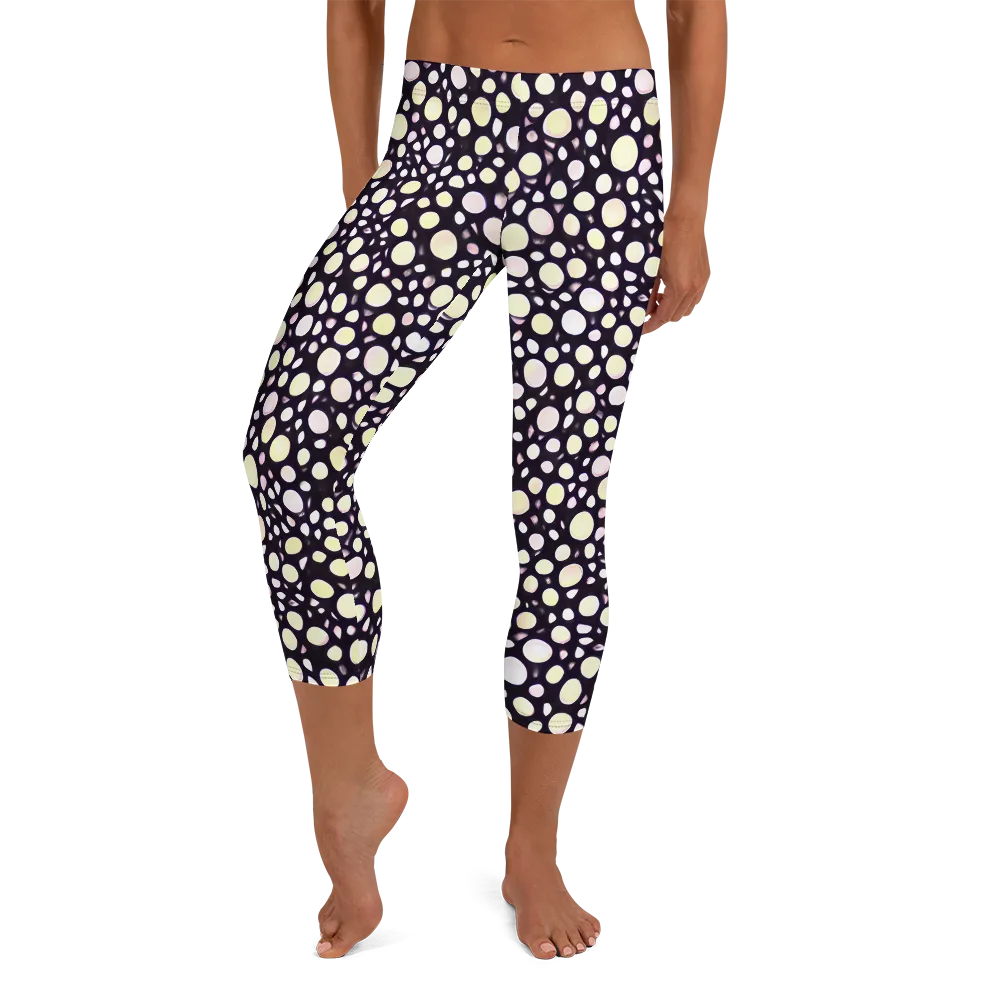 Midnight Pebble on Capri Leggings — Front