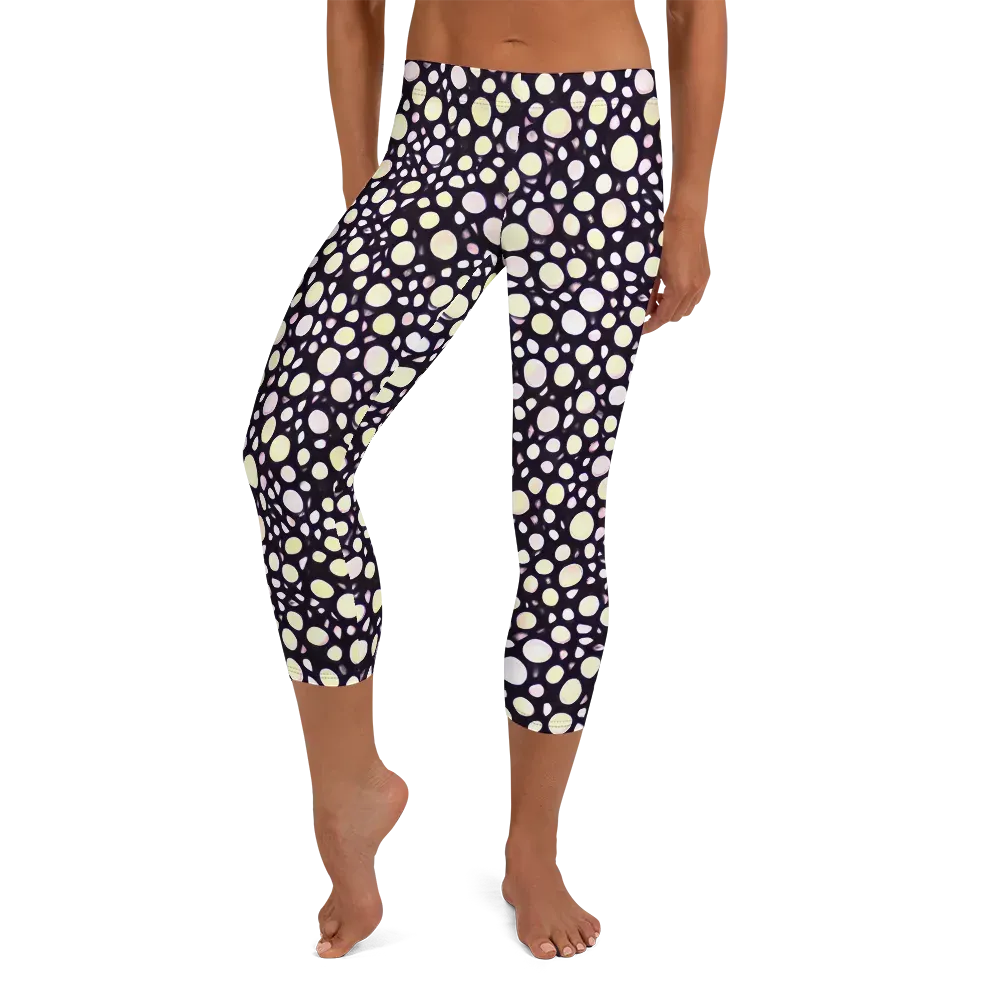 Midnight Pebble on Capri Leggings — Front