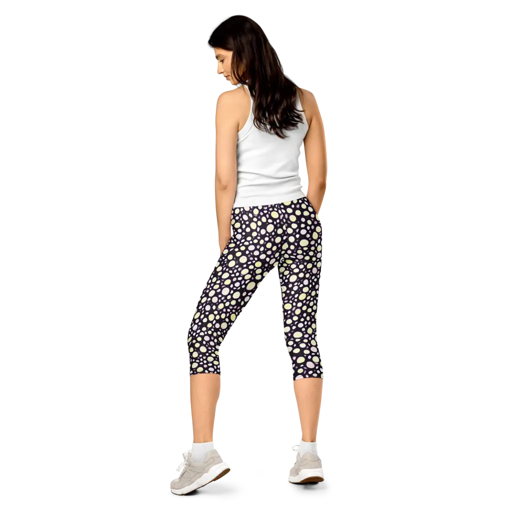 Midnight Pebble on Capri Leggings — Back