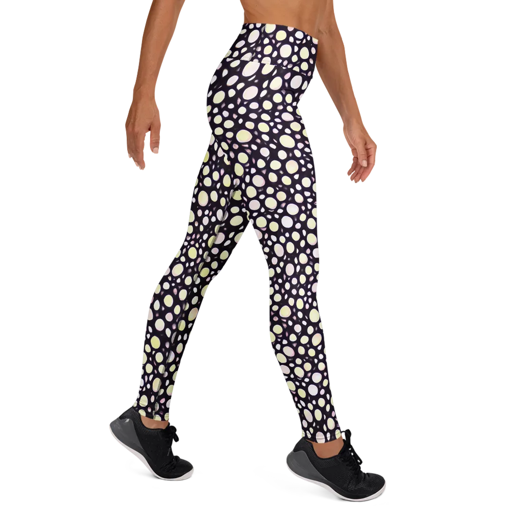 Midnight Pebble on Yoga Leggings — Right