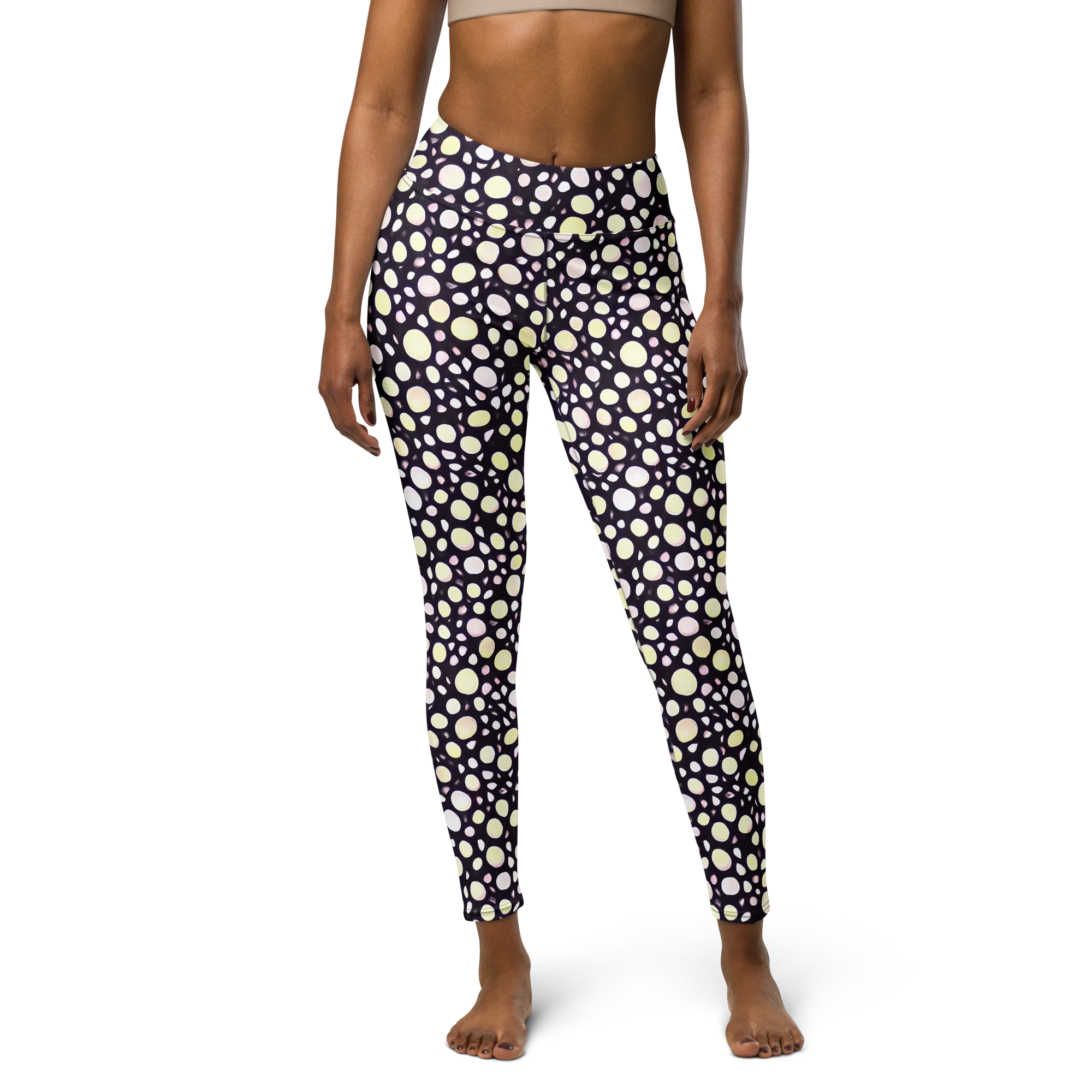 Midnight Pebble on Yoga Leggings — Front