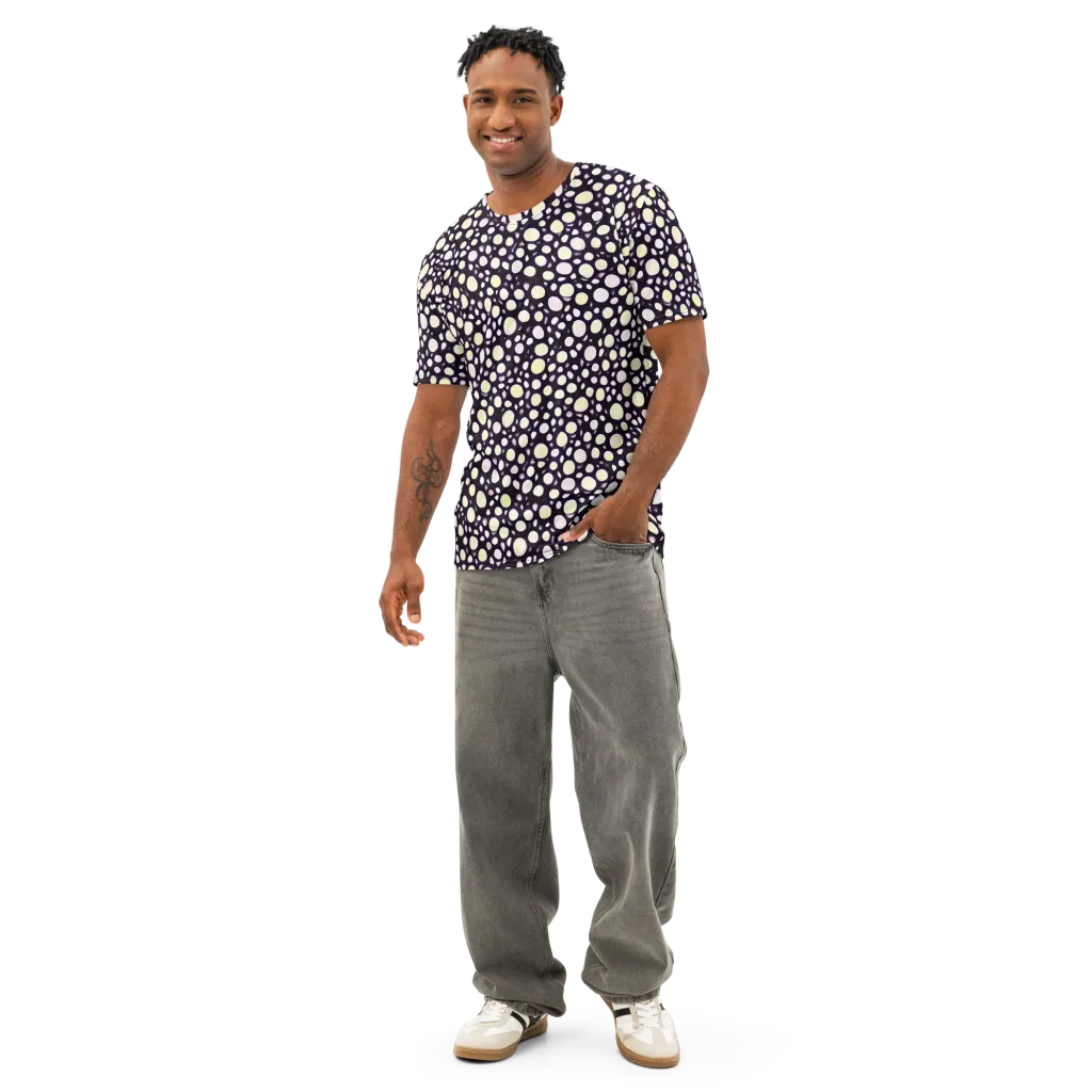 Midnight Pebble on Men's Cotton Crew Neck T-Shirt — Front