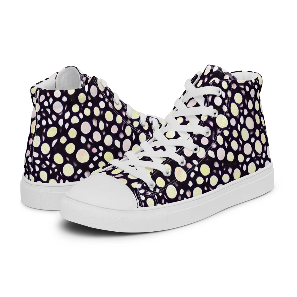 Midnight Pebble on Men's High Top Canvas Shoes — Left