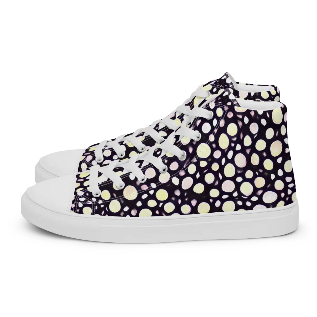 Midnight Pebble on Women's High Top Canvas Shoes — Left