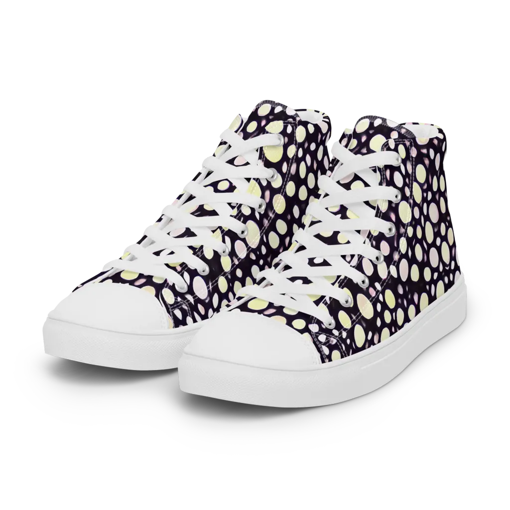 Midnight Pebble on Women's High Top Canvas Shoes — Left Front
