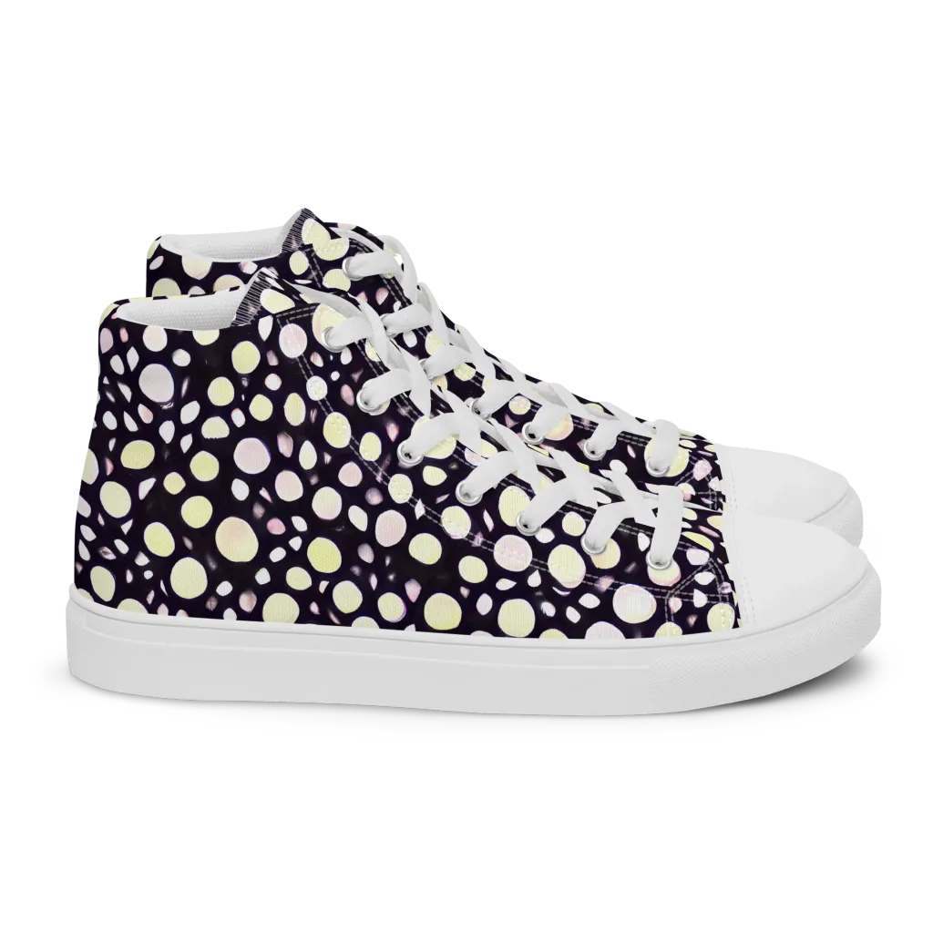 Midnight Pebble on Women's High Top Canvas Shoes — Right