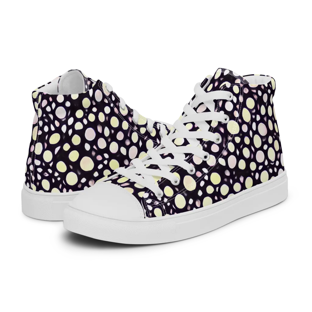 Midnight Pebble on Women's High Top Canvas Shoes — Left