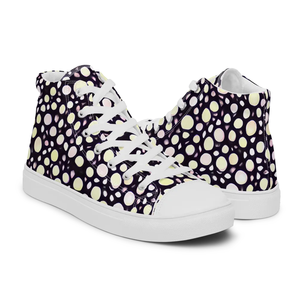Midnight Pebble on Women's High Top Canvas Shoes — Right