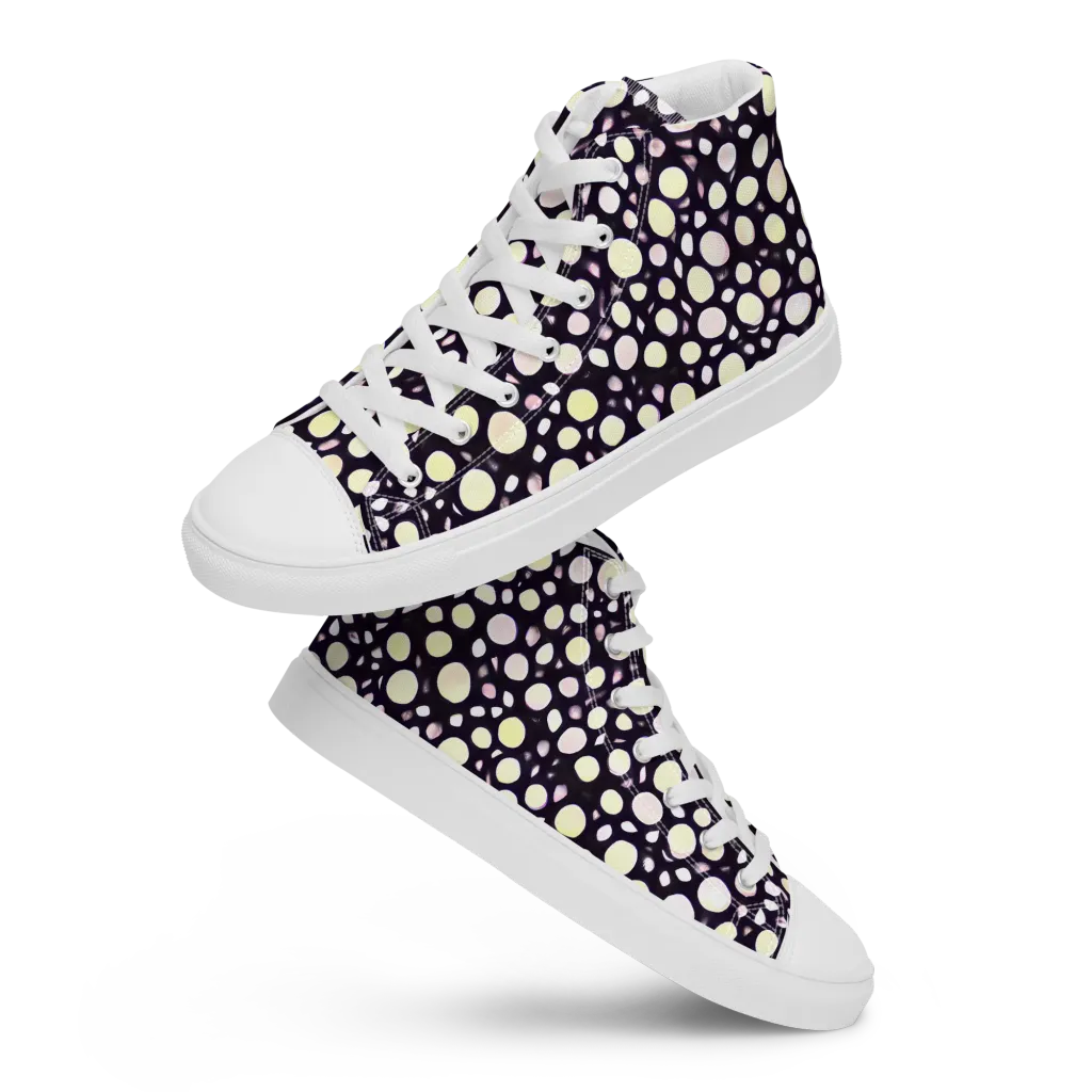 Midnight Pebble on Women's High Top Canvas Shoes — Front