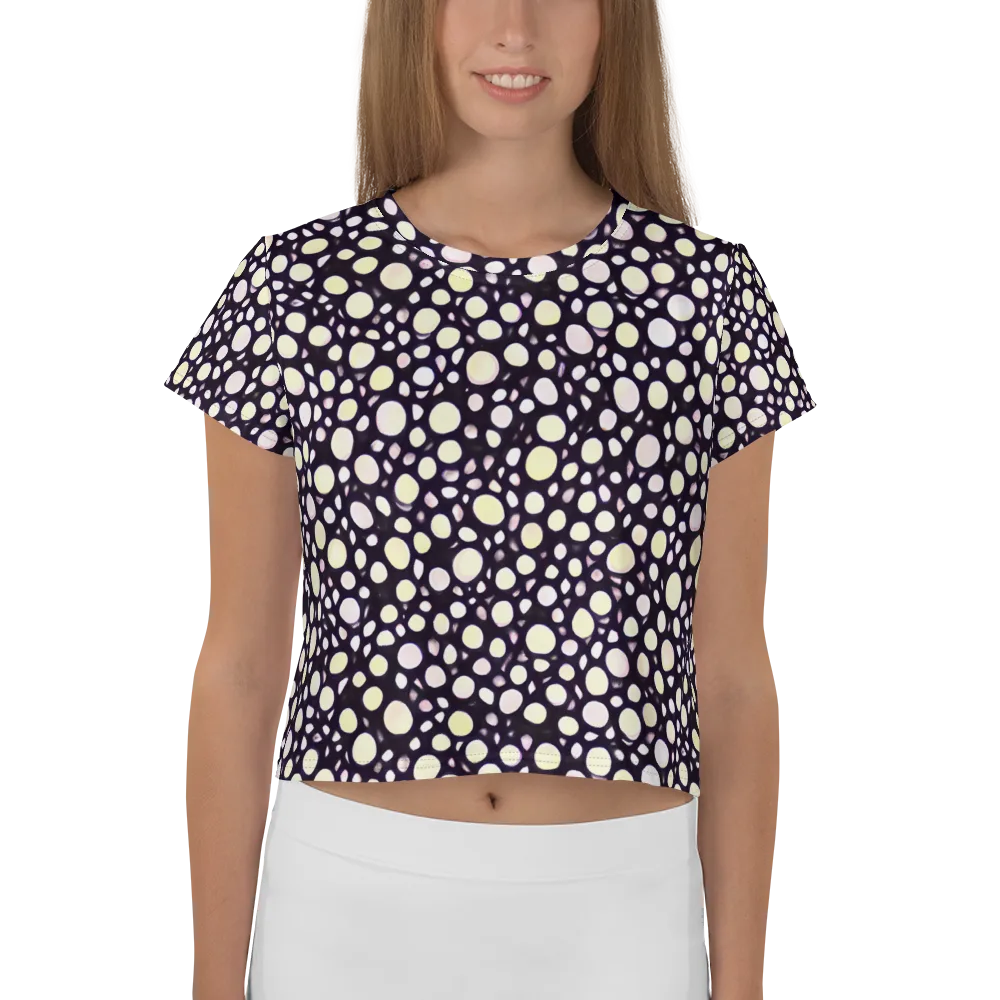 Midnight Pebble on Crop Tee — Front