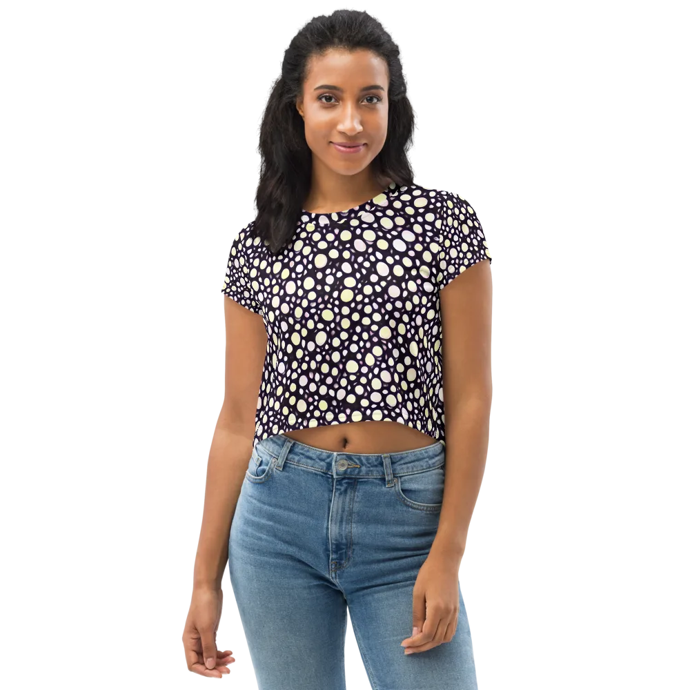 Midnight Pebble on Crop Tee — Front