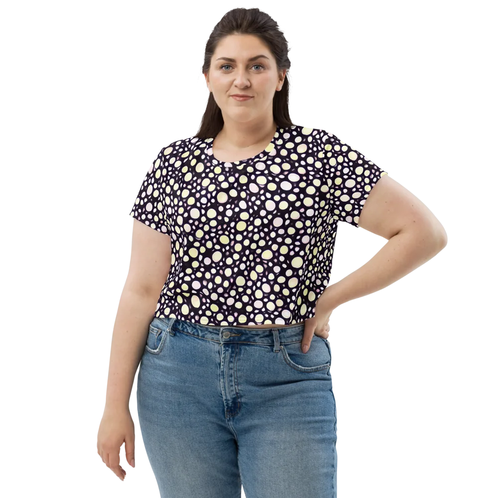Midnight Pebble on Crop Tee — Front
