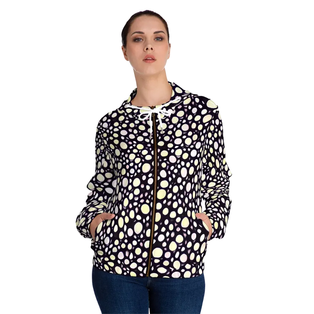 Midnight Pebble on Women's Full-Zip Hoodie — Front On Person