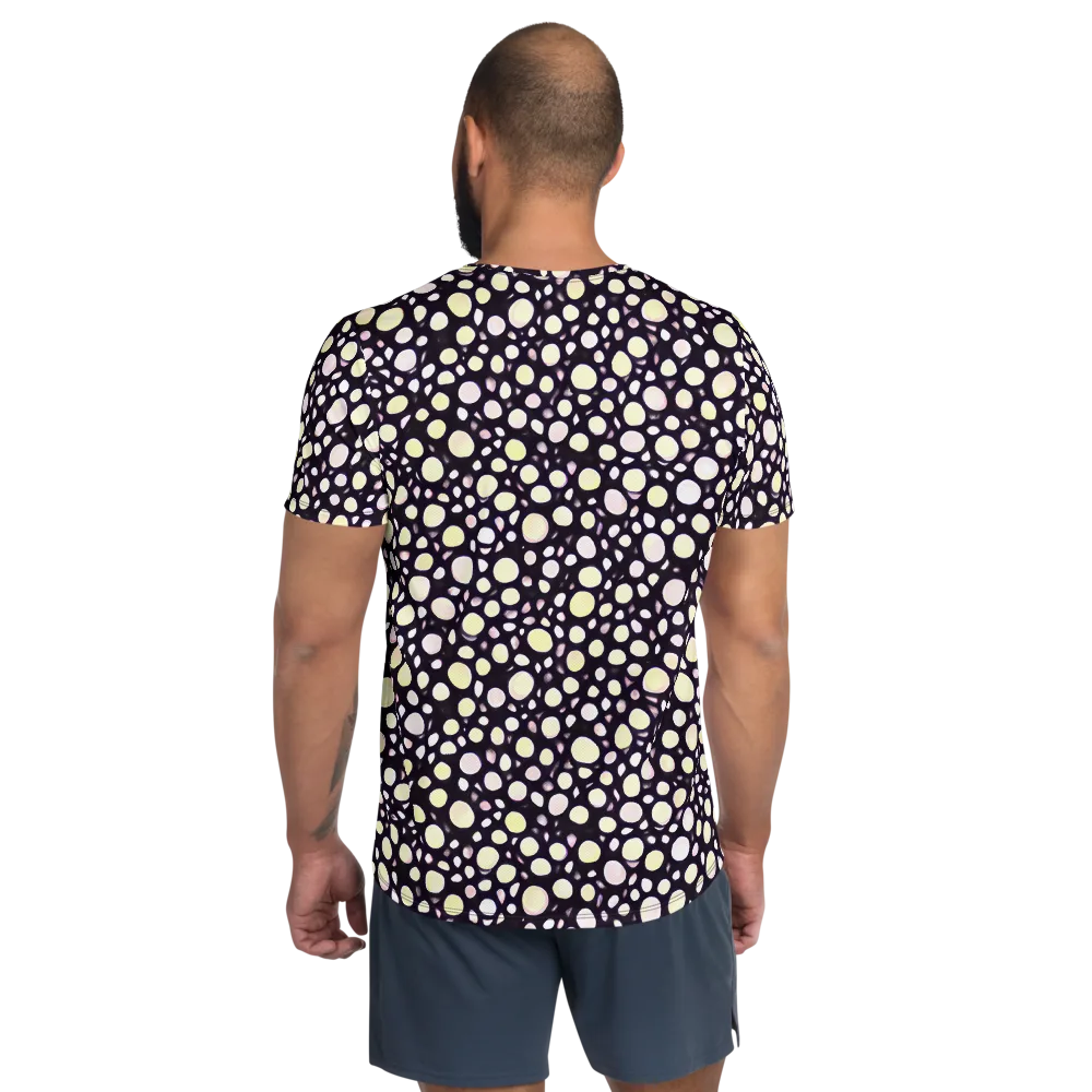 Midnight Pebble on Men's Athletic T-Shirt — Back