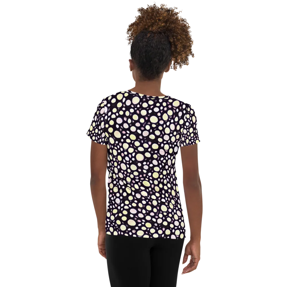 Midnight Pebble on Women's Athletic T-Shirt — Back