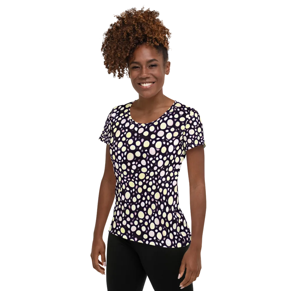Midnight Pebble on Women's Athletic T-Shirt — Left