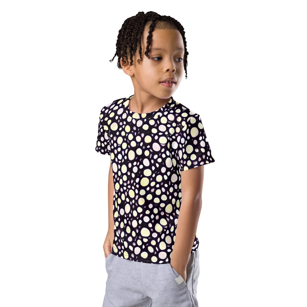 Midnight Pebble on Kids Crew Neck T-Shirt — Left Front