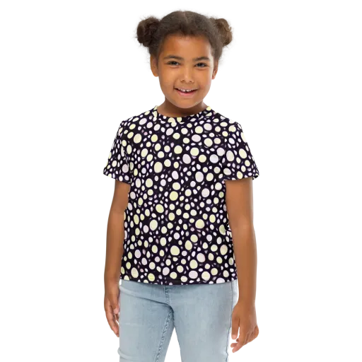 Midnight Pebble on a Kids Crew Neck T-Shirt