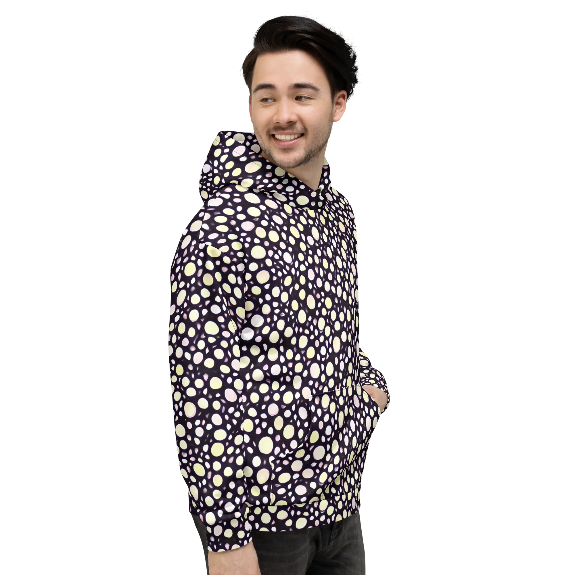 Midnight Pebble on Hoodie — Right
