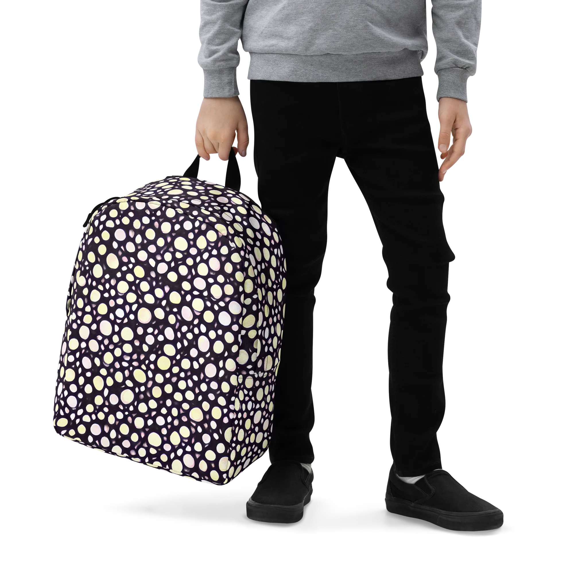 Midnight Pebble on Minimalist Backpack — Zoomed-in