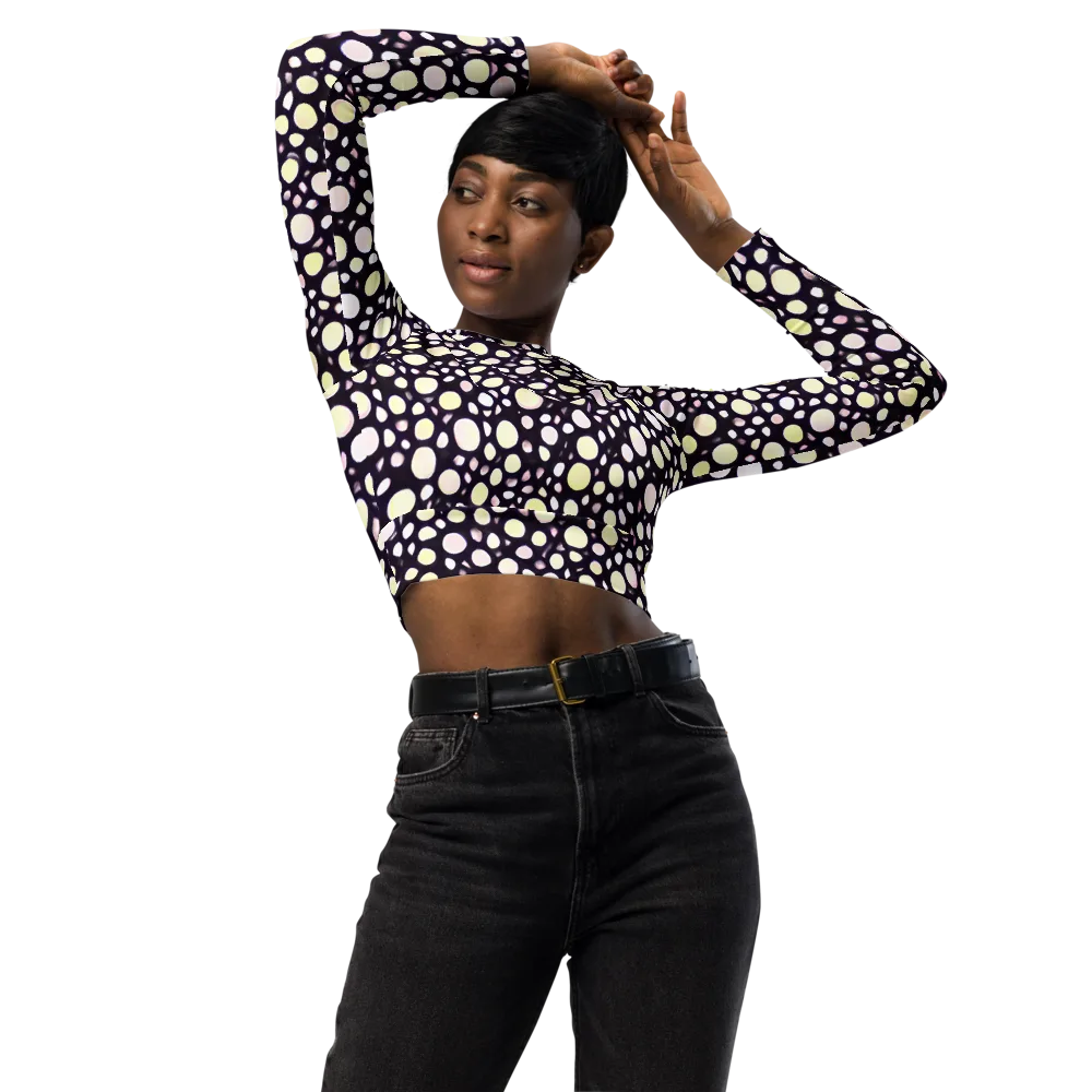 Midnight Pebble on Long Sleeve Crop Top — Front