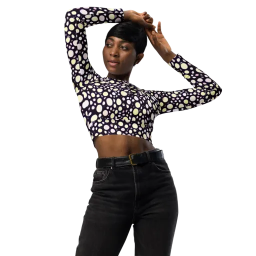 Midnight Pebble on a Long Sleeve Crop Top