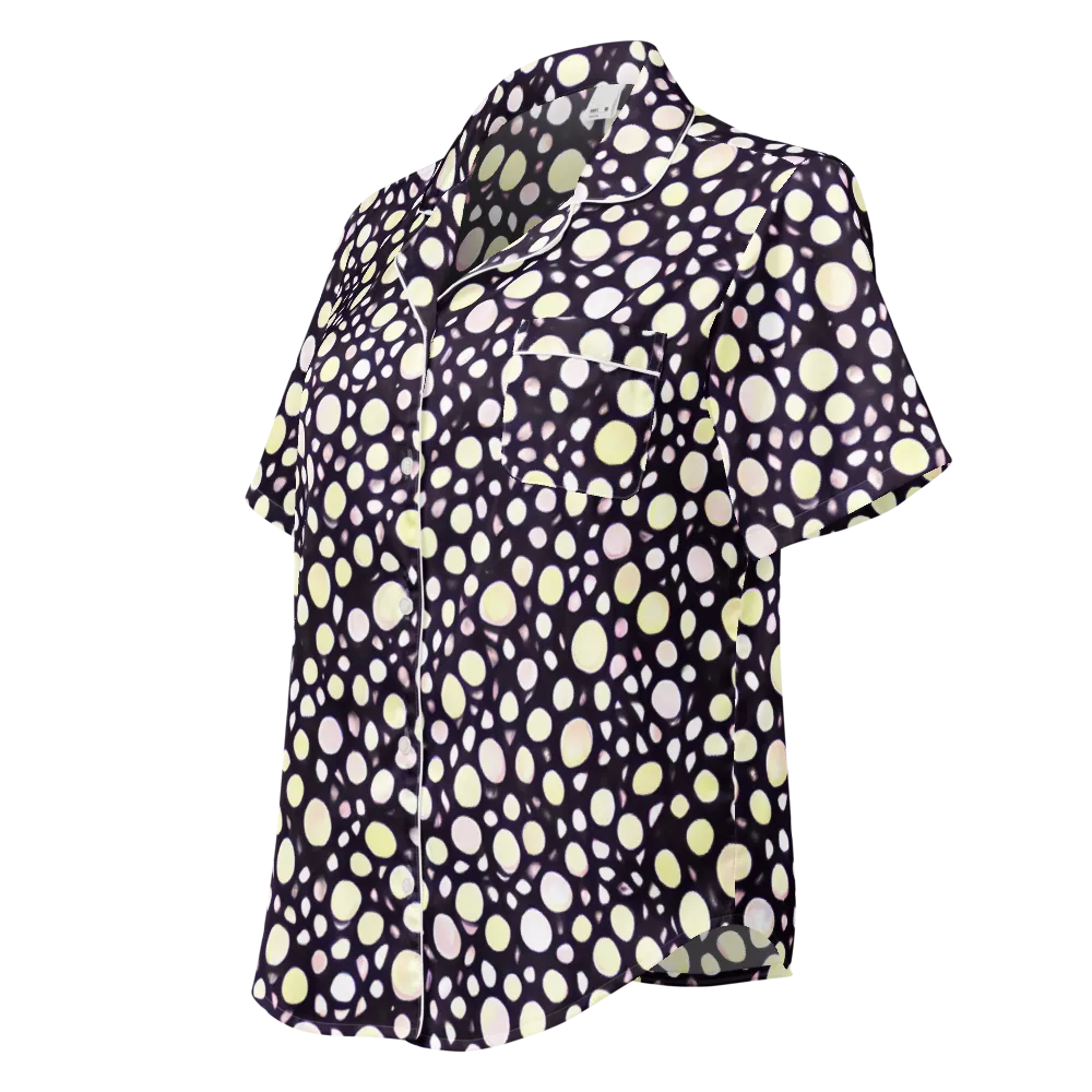 Midnight Pebble on Women's Short Sleeve Pajama Top — Left Front
