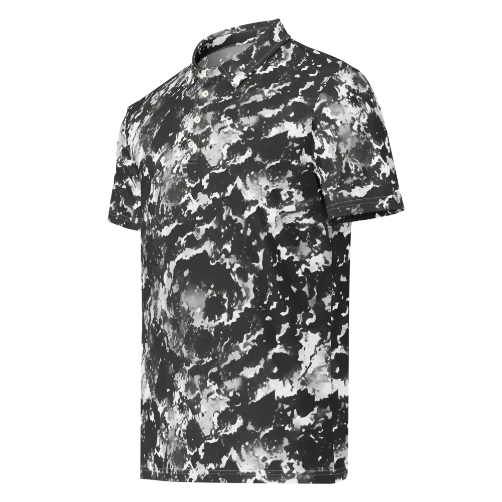 Monochrome Rift on Men's Slim Fit Polo Shirt — Left Front