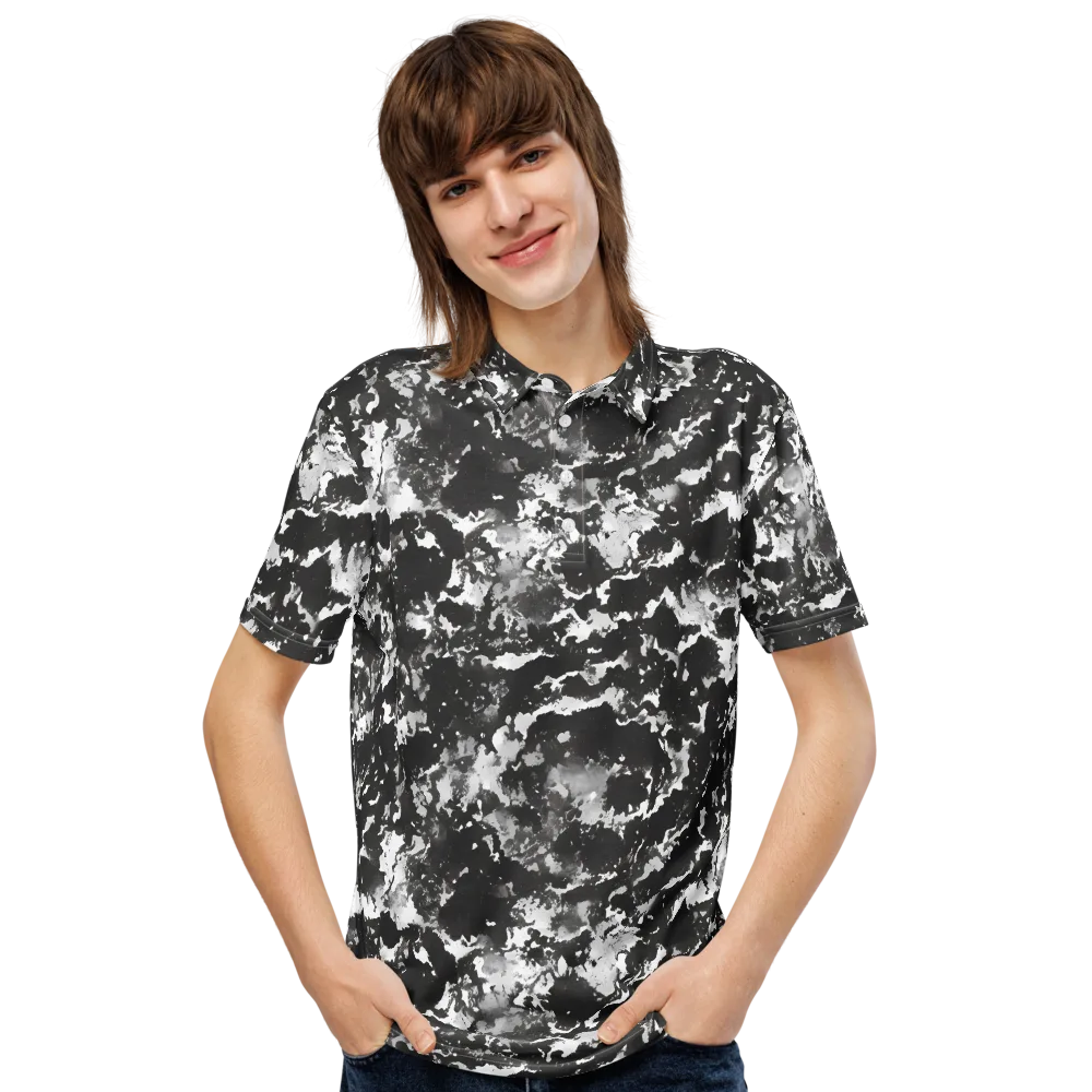 Monochrome Rift on Men's Slim Fit Polo Shirt — Front