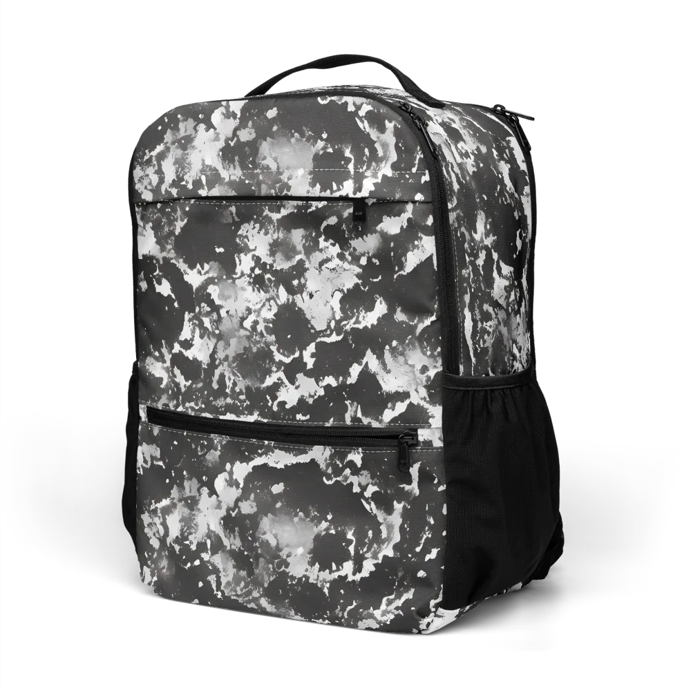 Monochrome Rift on Utility Backpack — Left Front
