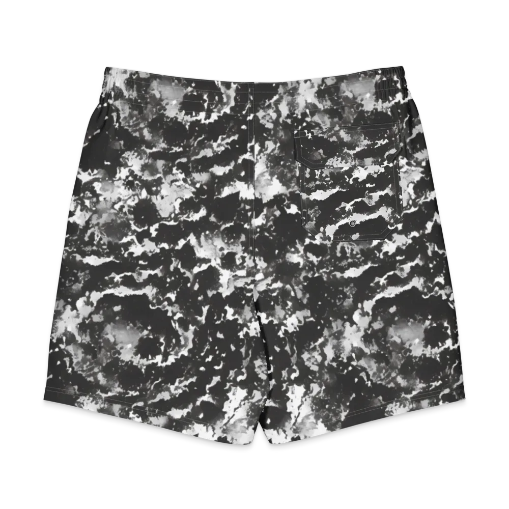 Monochrome Rift on Men's Board Shorts — Back