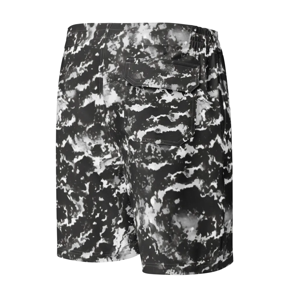 Monochrome Rift on Men's Board Shorts — Back