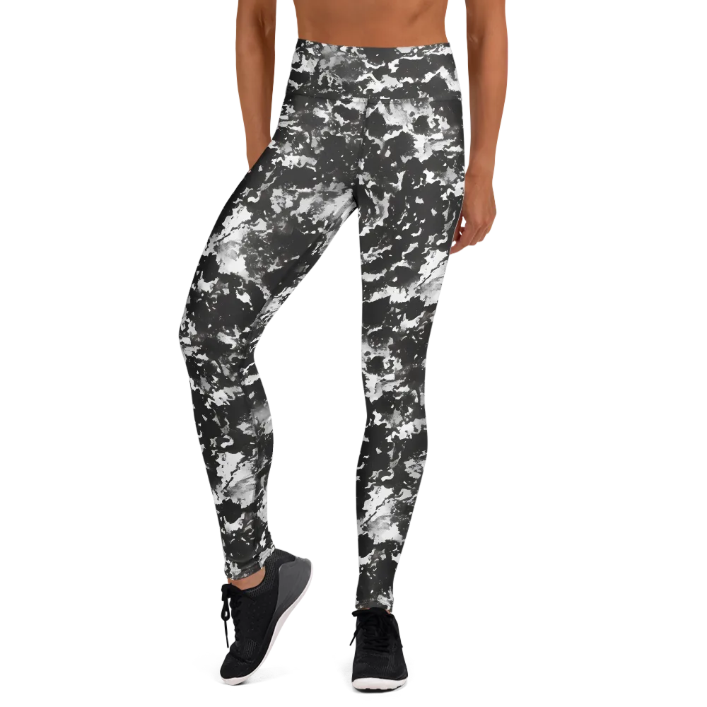 Monochrome Rift on Yoga Leggings — Front