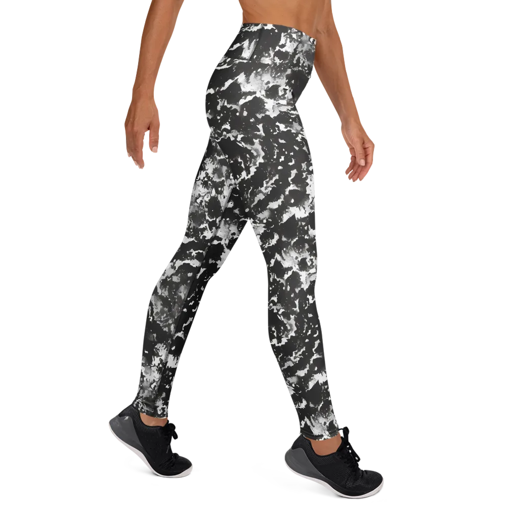 Monochrome Rift on Yoga Leggings — Right