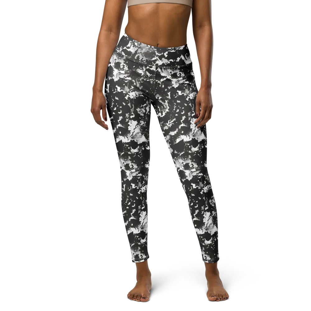 Monochrome Rift on Yoga Leggings — Front