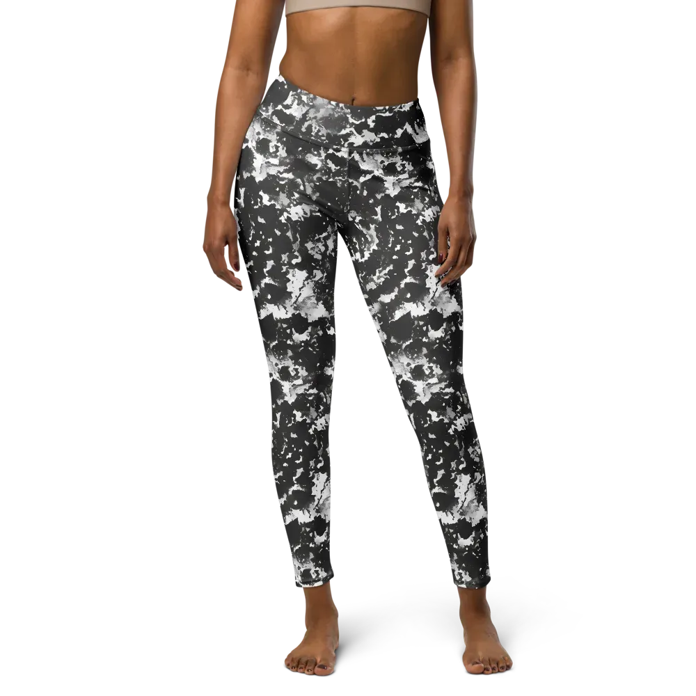 Monochrome Rift on Yoga Leggings — Front